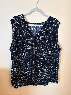 Apt. 9 Black & White Polka Dot Twist-Front Sleeveless Camisole